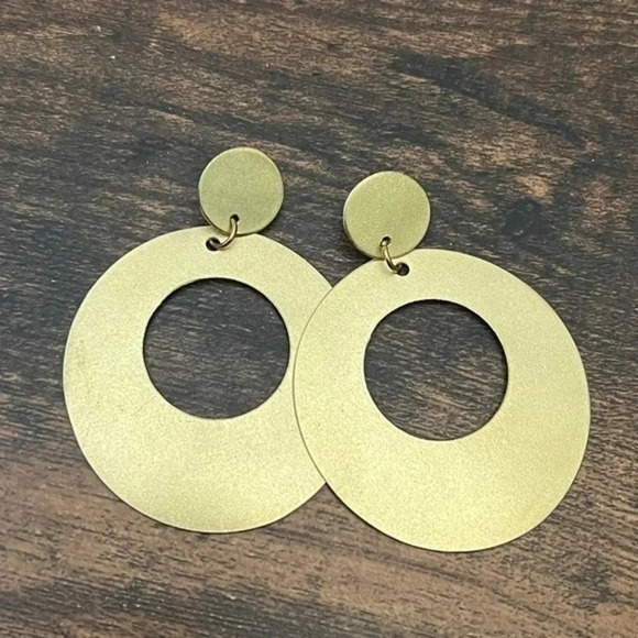 Mirrored Circle Door Knocker Earrings - Picture 10 of 10